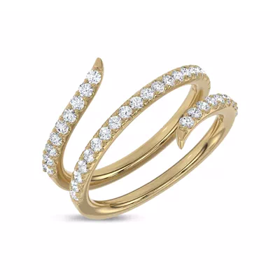 Pavé Spiral Lab Diamond Wrap Ring