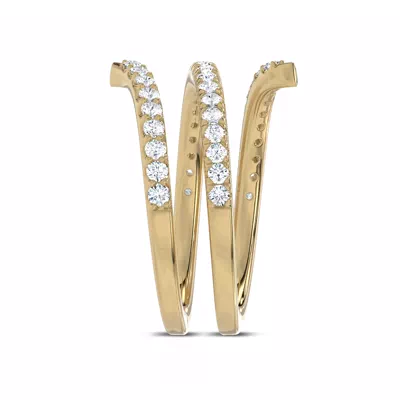 Pavé Spiral Lab Diamond Wrap Ring