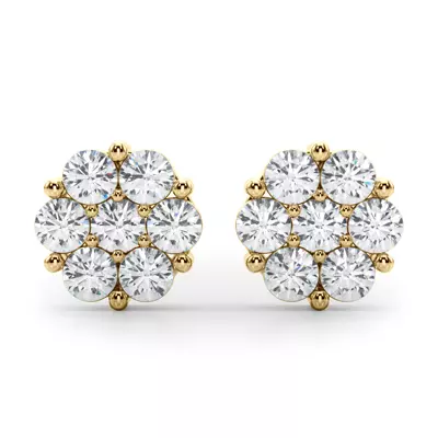Flower Cluster Lab Diamond Studs (1 ct. tw.)
