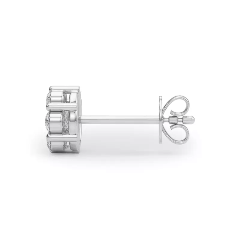 14K White Gold Flower Cluster Lab Diamond Studs (1/2 ct. tw.)