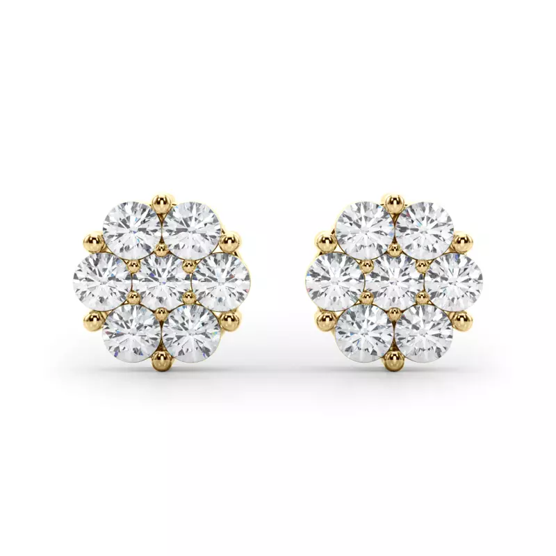 14K Yellow Gold Flower Cluster Lab Diamond Studs (1/2 ct. tw.)