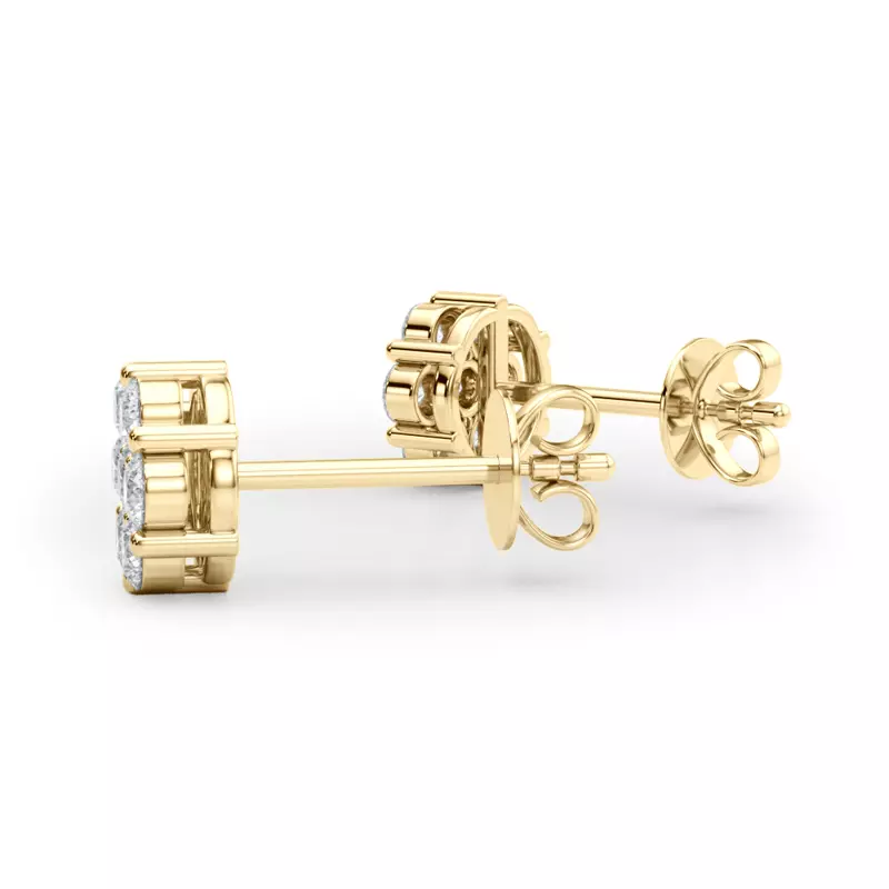 14K Yellow Gold Flower Cluster Lab Diamond Studs (1/2 ct. tw.)
