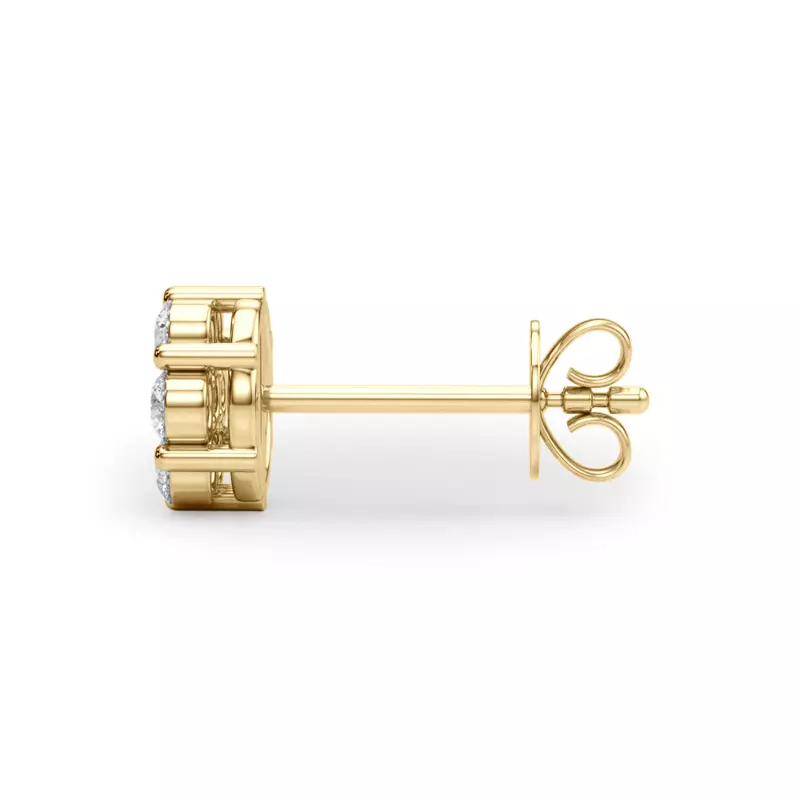 14K Yellow Gold Flower Cluster Lab Diamond Studs (1/2 ct. tw.)