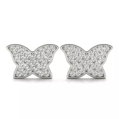 Butterfly Pavé Lab Diamond Stud Earrings