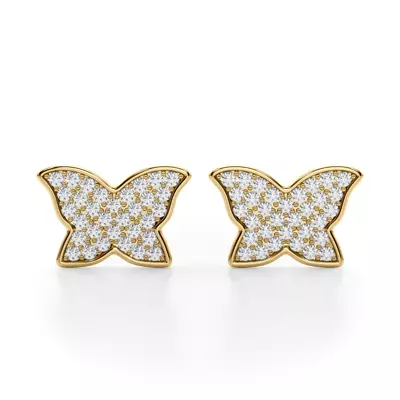 Butterfly Pavé Lab Diamond Stud Earrings