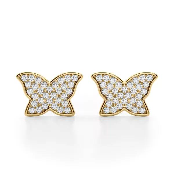 Butterfly Pavé Lab Diamond Stud Earrings