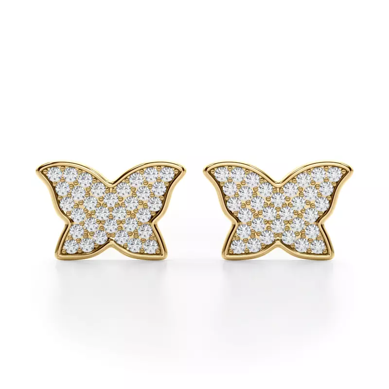 Butterfly Pavé Lab Diamond Stud Earrings