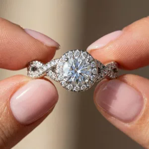 Video of Zoey Twist Style Halo Engagement Ring