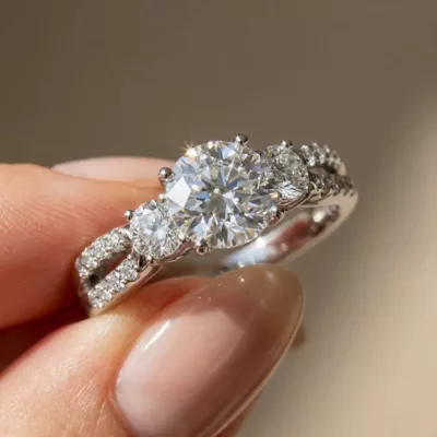 Video of Rosella Three Stone Sapphire Engagement Ring