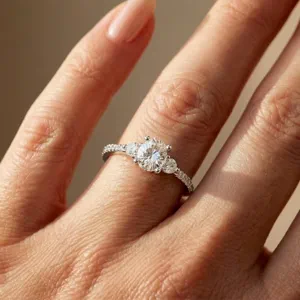 Video of Brigitte Pavé Lab Diamond Engagement Ring