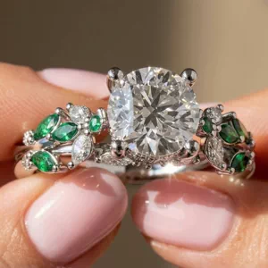 Video of Butterfly And Bee Vine Twist Black Diamond Engagement Ring