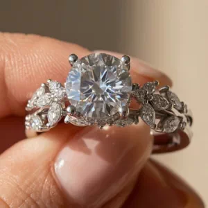 Video of Butterfly And Bee Vine Twist Engagement Ring
