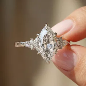 Video of Belinda Pear and Round Diamond Cluster Engagement Ring