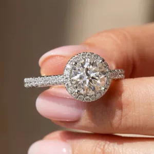 Video of Estelle Classic Pavé Cathedral Halo Engagement Ring