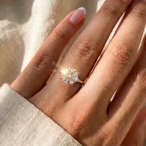 Video of Madison Three-Stone Lab Pear Engagement Ring (.10 ct. tw.)