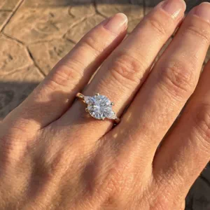 Video of Madison Three-Stone Lab Pear Engagement Ring (.25 ct. tw.)