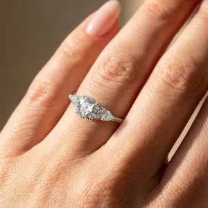 Video of Madison Three-Stone Pear Engagement Ring