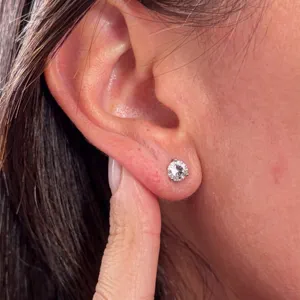 Video of Three-Prong Martini Lab Diamond Guardian Back Earrings (1 ct. tw.)