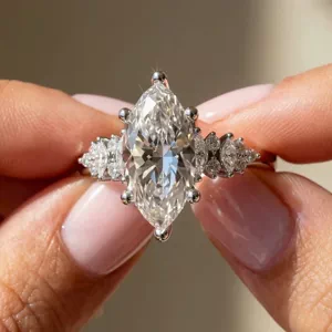 Video of Almita Marquise And Round Diamond Engagement Ring